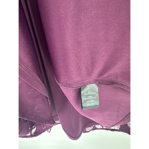 Torrid 0 Womens Purple Floral Textured Chiffon Dress 3/4 Sleeves Size Large - Picture 5 of 8